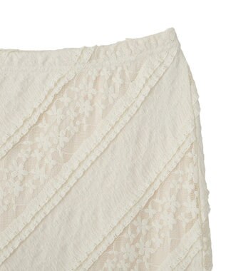 earth music&ecology 総レースナロースカート Ivory