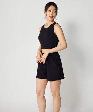 OP／FILA 【Ocean Pacific】ドロストTシャツ付き４点セット水着 ブラック