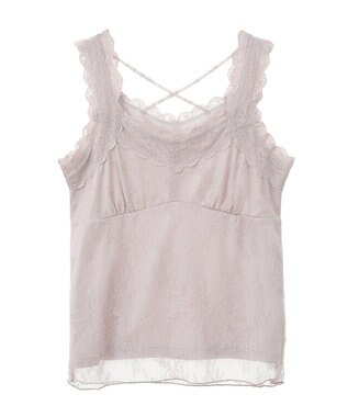 earth music&ecology 総レースキャミソール Pink Beige