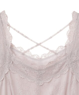 earth music&ecology 総レースキャミソール Pink Beige