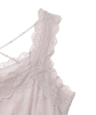 earth music&ecology 総レースキャミソール Pink Beige