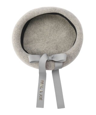 MOONBAT PAUL&JOE ACCESSOIRES (ポールアンドジョー アクセソワ) バックリボン ベレー帽 ライトグレー