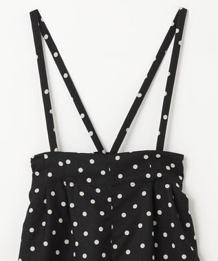 ANY KIDS 麻ライク ドット柄 ガウチョ ブラックドット