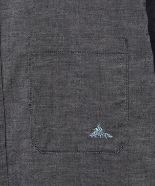 SHARE PARK MENS 【UVカット・撥水・ストレッチ】イージーデニムノーカラーシャツ ネイビー系