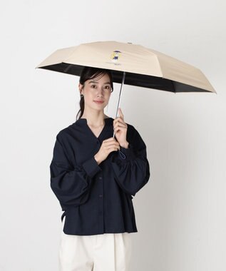 MOONBAT 【遮光率100％/UV100％/遮熱】POLO RALPH LAUREN(ポロ ラルフローレン)BEAR ポロベア ポーチ入り 無地 5段折りたたみ傘 晴雨兼用日傘 ベージュ