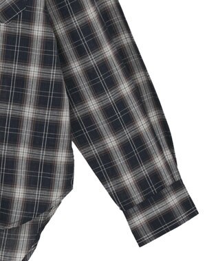 earth music&ecology 【コットン100】マルチウェイチェックシャツ Check Black