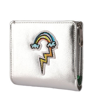 tsumori chisato CARRY ラブワッペン 2つ折り財布 ミニ財布 シルバー
