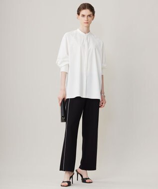 ICB 【洗える】シンセティックダブルフェイス  ニットトラックパンツ ブラック系