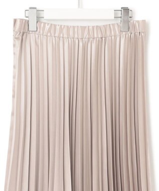 23区 【洗える】レザーライク プリーツスカート アイボリー系