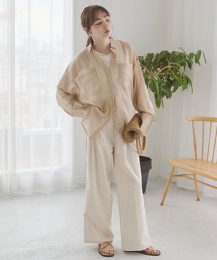 WEGO 【ANGIE VINTAGE】シアーシャツ ライトベージュ