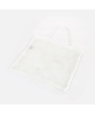 UNBILLION カシュカシュ cachecache / ラメ糸編みトートバッグ ホワイト