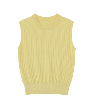 YECCA VECCA 【マシンウォッシャブル】ノースリーブリブニット Yellow