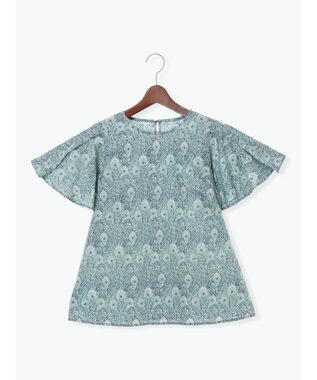 Te chichi 【LIBERTY FABRICS】フレアスリーブブラウス ターコイズブルー
