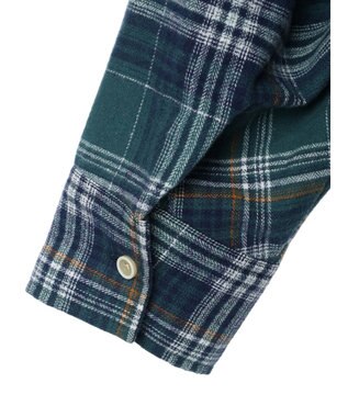 CRAFT STANDARD BOUTIQUE チェックバンドカラーサークルブラウス Green