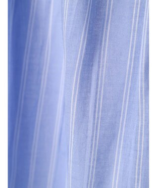 Green Parks インド綿 ボイルゆったりシャツ Stripe Sax