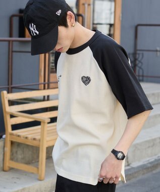 WEGO 【ユニセックス着用ITEM/MLサイズ展開】ワッフルラグランT（SS） オフホワイト