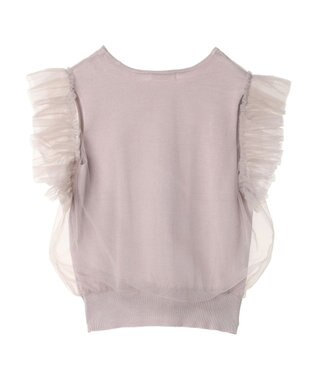 Green Parks ・swing by チュールレイヤーノースリーブニット Pink