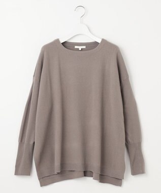 自由区 【洗える】ソフトウールハイゲージポンチョ風 ニット ライトグレー系