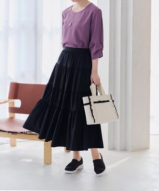 Tiaclasse 【安田美沙子さん着用】キャンバスリボンスリッポン ブラック