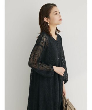 Green Parks ＳＥＴ２点レースワンピース×インナー Black