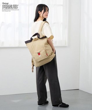 ROOTOTE 8506【ルートート】スヌーピー IP.メッケル.ピーナッツ-1D 03：ベージュ
