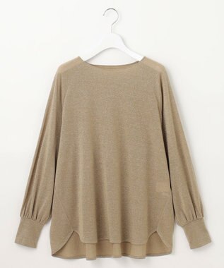 自由区 S 【洗える】ラメシアー トップス ベージュ