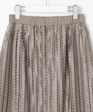 自由区 【セットアップ対応・洗える】フリンジジャガード スカート モカ