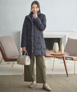 ANY SIS 【撥水・洗える】美シルエットスタンドロング ダウン ネイビー