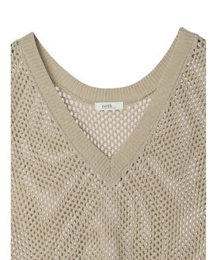 earth music&ecology Ｖネックメッシュベスト Beige