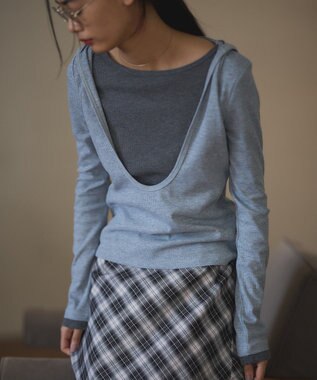 CRAFT STANDARD BOUTIQUE レイヤード風フード付きプルオーバー Gray