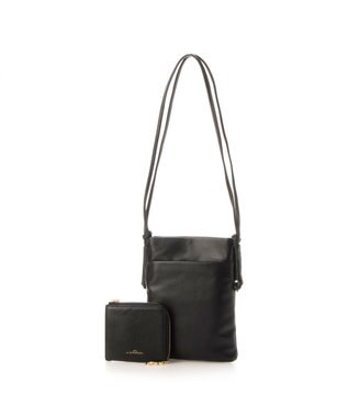 LA BAGAGERIE ミニ財布付き サイドノットショルダー ブラック