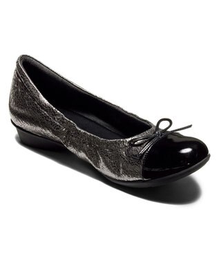 ASICS WALKING ペダラ レディース 2E 2.0cmヒール ガンメタル×ブラック(エナメル)