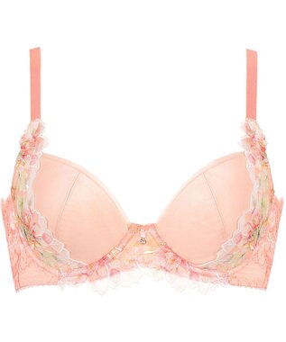 Wing Wing Lesiage　【2820シリーズ】　ブラジャー　脇すっきりの着やせシルエット　背中の段差軽減　ウイング／ワコール　PB2821 オレンジ