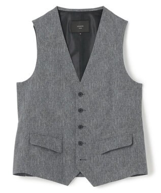 JOSEPH HOMME 新柄【洗える/ストレッチ/シワになりにくい/セットアップ対応可】クールドッツストレッチ ジレ ライトグレー系