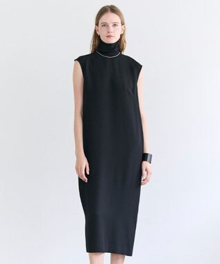 BEIGE， FLEUR / ドレープニット ネックドレス Navy