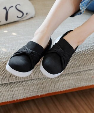 Tiaclasse 【安田美沙子さん着用】キャンバスリボンスリッポン ブラック