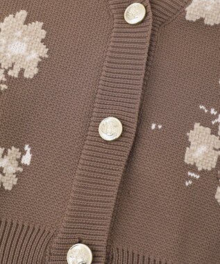 earth music&ecology SET2点フラワージャガードカーデ+ビスチェ Brown