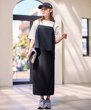 ANY 【2SET】2WAYビスチェ×ワイドパンツセットアップ ネイビー