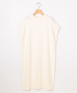 組曲 コットンカシミヤMIXチュニック丈ニットワンピース アイボリー系
