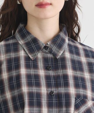 earth music&ecology 【コットン100】マルチウェイチェックシャツ Check Black