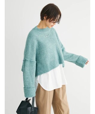 Green Parks ・Ｐｅｔｉｔ　Ｆｌｅｕｒ　ブークレワイドニット Green