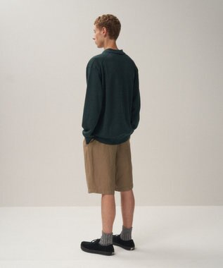 ATON COTTON LINEN VOILE | ツータックイージーショーツ - UNISEX CAMEL