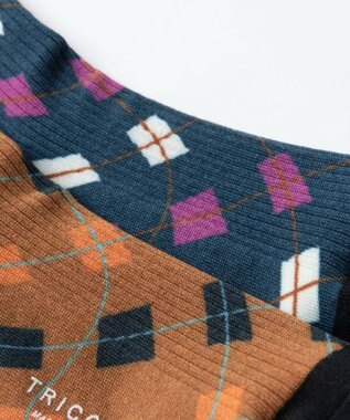 TRICOTE ARGYLE LINK SOCKS／アーガイルリンクソックス 87BROWN