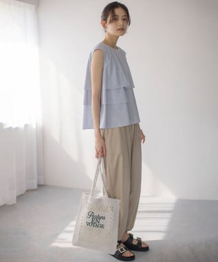 組曲 L ポリエステルレーヨンツイル パンツ ベージュ系