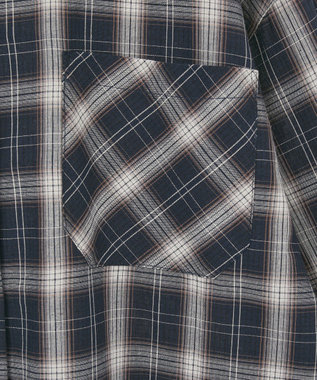 earth music&ecology 【コットン100】マルチウェイチェックシャツ Check Black