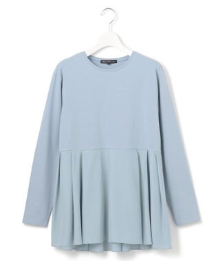 23区 S 【ご好評につき新色追加】ナチュラルコットンベアコンビ ペプラム カットソー [WEB限定]サックスブルー系