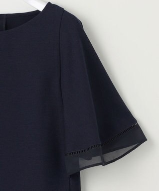 ANY SIS 【洗える】フレアスリーブ ブラウス ネイビー