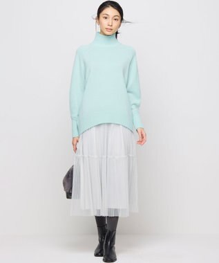 組曲 ラメチュールプリーツ スカート シルバー系