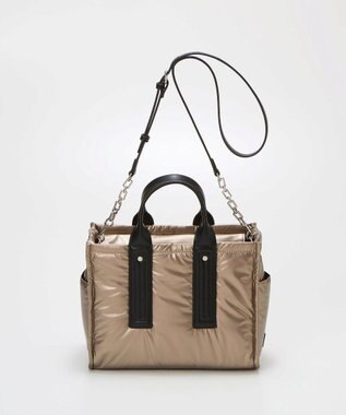 TOPKAPI 【TREASURE TOPKAPI】メタリック パデット ショルダー付 トートバッグ ブロンズ