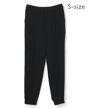 BEIGE， 【洗える・S-size】SENTIER / バックサテンジョグパンツ 005 Black
